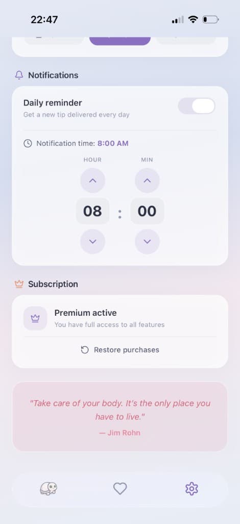 Yasumi app screenshot